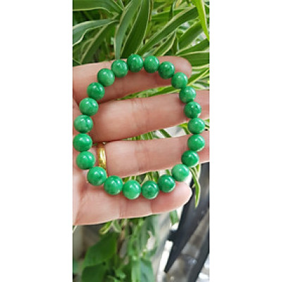 Vòng tay chuỗi đá cẩm thạch xanh ngọc tươi size nhỏ 8mm 22 hạt Màu xanh lá tươi nữ mệnh mộc hỏa thủy đeo may mắn tốt  sức khỏe công việc hanh thông hy vọng tốt đẹp Món quà tặng ý nghĩa cho chính mình & người thân ạ