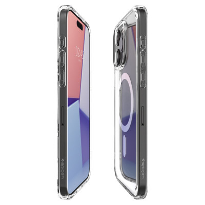 Ốp Lưng Spigen Hỗ Trợ Sạc Từ Tính (MAG.SAFE) Dành Cho iPhone 15 Pro Max / iPhone 15 Pro, SPIGEN CRYSTAL HYBRID MAGFIT - HÀNG CHÍNH HÃNG