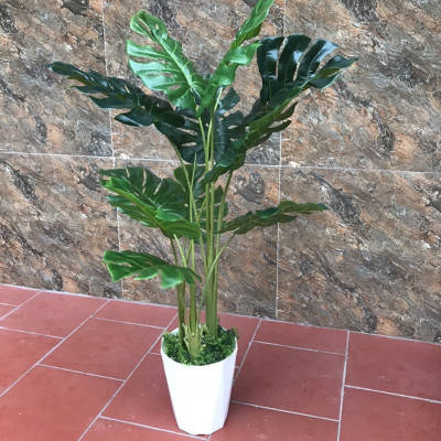 Cây lá rùa xẻ giả - Size 130cm - 3 nhánh - Cây giả, hoa lụa Decor trang trí nhà cửa