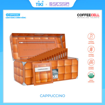 [MUA 1 TẶNG 5] Cà Phê Cappuccino Vị Hạt Phỉ Với Nhân Sâm Trắng Thượng Hạng COFFEECELL (20 gói x 15g) - Mùi thơm nhẹ nhàng, Vị cà phê đậm đà, Bọt sữa bồng bềnh - Hàng Chính Hãng