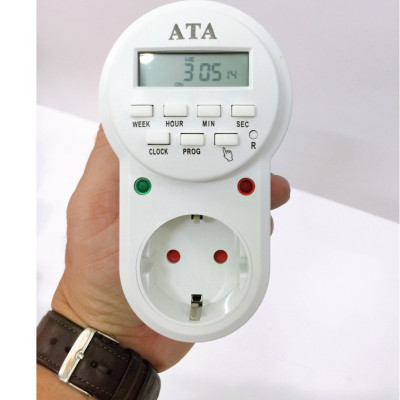 Ổ cắm hẹn giờ ATA AT-08C dạng kỹ thuật số - Hàng chính hãng