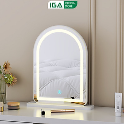 Gương led hình vòm màu trắng để bàn trang điểm siêu xinh thương hiệu IGA - GP402