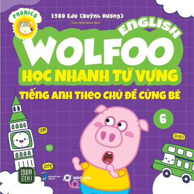 Combo 6 Cuốn Wolfoo English – Học Nhanh Từ Vựng Tiếng Anh  - Bản Quyền
