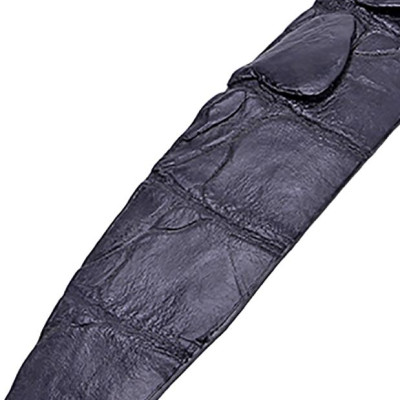 Thắt Lưng Nam Da Cá Sấu Nguyên Con Đầu Kim Bát Gài Huy Hoàng HT4762 - Đen