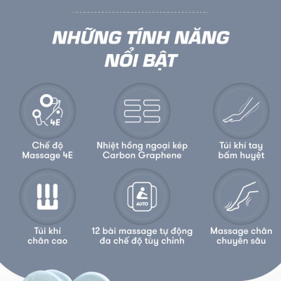 Ghế Massage ELIP E4 - Công nghệ massage 4E, Điều khiển giọng nói, Ấn huyệt gót chân