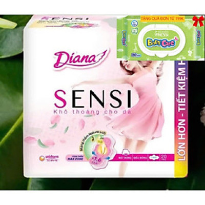 Gói Lớn 20 Miếng | 1 Gói Diana Sensi Khô Thoáng Cho Da 20 Miếng- Diana Sensi Siêu Mỏng Cánh 20 Miếng- Date luôn mới