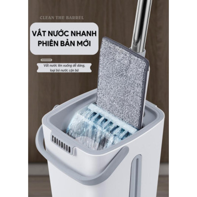 Cây Lau Nhà Tự Vắt, Chổi Lau Nhà Thế Hệ Mới Xoay 360 Độ Có 8 Bông Lau Đi Kèm - Hàng Nhập Khẩu