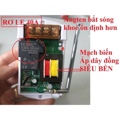 Bộ Điều Khiển Từ Xa 3000W 220V Khoảng Cách 1–5KM– Dùng Cho Máy Bơm, Đèn, Thiết Bị Công Suất Cao