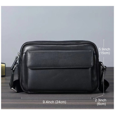 Túi đeo chéo nam ngang nhỏ gọn cao cấp BHM2030 chuẩn da bò thật