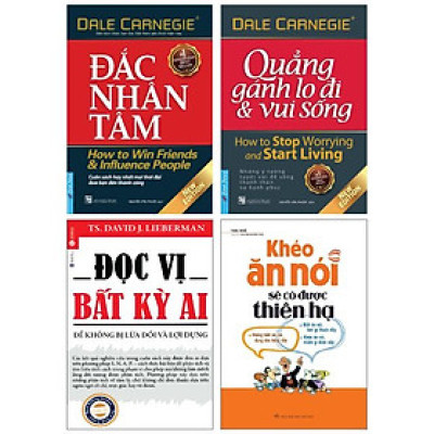 Combo Sách Đắc Nhân Tâm + Đọc Vị Bất Kỳ Ai + Khéo Ăn Nói Sẽ Có Được Thiên Hạ + Quẳng Gánh Lo Đi Và Vui Sống (Bộ 4 Cuốn)