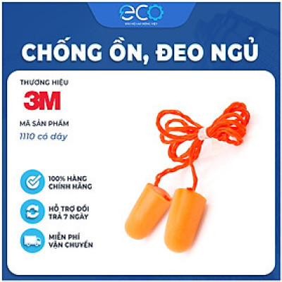 Nút bịt tai chống ồn 3M 1110 có dây đeo, êm tai không đau nhức