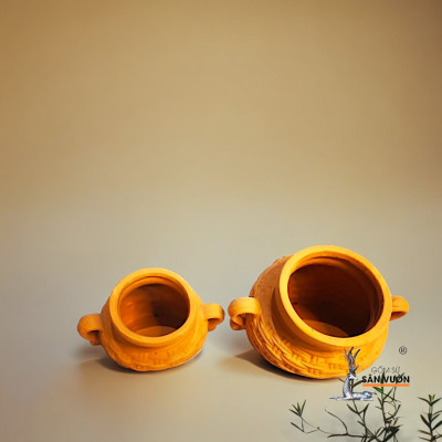 Chậu Gốm Đất Nung Kiểu BÌNH HOA DÁN TƯỜNG (bộ 2 cái 10x14cm và 14x18cm)