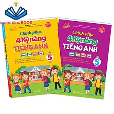 Sách - Combo chinh phục 4 kỹ năng tiếng anh Nghe - nói - đọc - viết lớp 5(trọn bộ 2 cuốn)