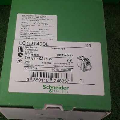 | CHÍNH HÃNG| Khởi động từ LC1DT40BL Schneider 4P 40A coil 24Vdc