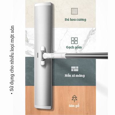 Cây Lau Nhà Thông Minh Hợp Kim Cao Cấp, Chổi Lau Nhà 360 Độ Lau Sạch Vắt Khô DAMAS CT2 - Bản Lau To Giúp Lau Sạch Nhanh Chóng, Khớp Xoay 180 Độ Linh Hoạt - Tự Động Gấp Gọn Tiện Lợi, Tích Hợp Thanh Lược Chải Làm Sạch Bông Lau Dễ Dàng Mà Không Cần Động Tay