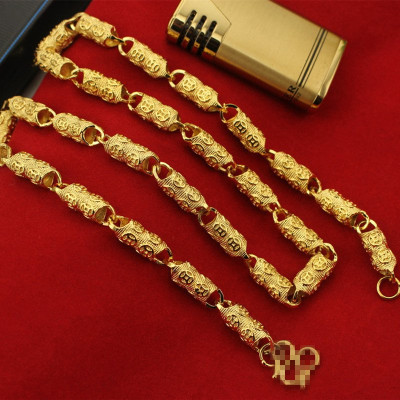 Dây chuyền nam mắt xích đốt trúc kim tiền - NW02