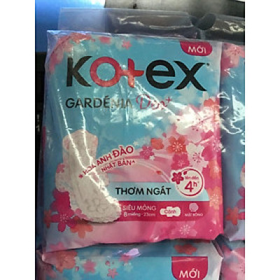 1 Gói Băng Vệ Sinh Kotex Hoa Anh Đào Gardenia Deo+ 23cm Siêu Mỏng Cánh Siêu Khử Mùi (8 miếng) - HSD luôn mới