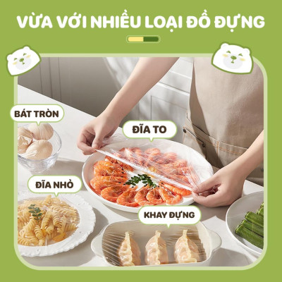Túi bọc thực phẩm treo tường TOPGIA, chất liệu PE an toàn, chun siêu dai và đàn hồi cao.