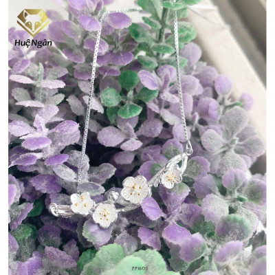 Dây chuyền bạc Ý 925 Huệ Ngân - Hoa mai vàng PP1602