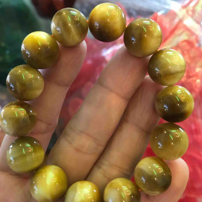 VÒNG 14mm ĐÁ MẮT HỔ VÀNG NÂU ĐẸP NAM MỆNH THỔ KIM  THUỶ ĐÁ TỰ NHIÊN