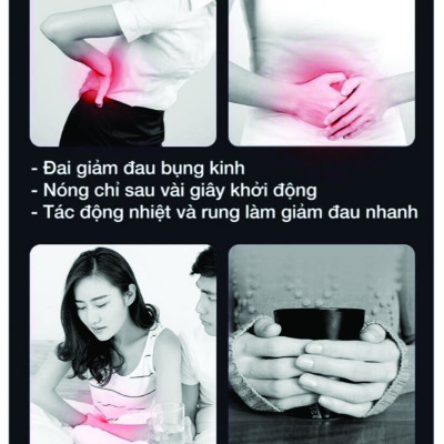 Đai hỗ trợ Giảm Béo, Giảm Đau Kinh Nguyệt, Sưởi Ấm Bụng, Massage, SUPER BELT Rung, Nóng Và Xung Điện EMS, Công Nghệ Nhật Bản 