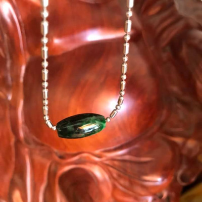 DÂY CHUYỀN LU THỐNG DÀI ĐẸP SIZE HẠT 19MM X 14MM MÀU XANH ĐẬM NHẠT BÓNG ĐẸP 100% ĐÁ CẨM THẠCH TỰ NHIÊN NỮ ĐEO XINH ĐẸP Ạ