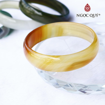 Vòng đá mã não cam rằn ri Ni62 - Ngọc Quý Gemstones