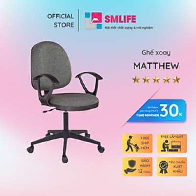 Ghế xoay nhân viên bọc vải SMLIFE Matthew