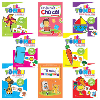 Combo 8 cuốn Tô màu: Bé học IQ (3-4 tuổi) - NTbooks