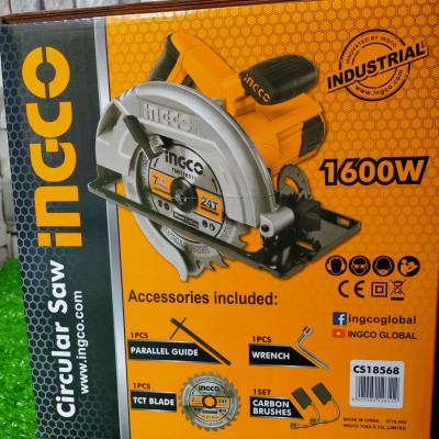MÁY CƯA ĐĨA TRÒN 185MM 1600W INGCO CS18568 ( TẶNG LƯỠI CẮT VÀ BAO TAY INGCO)- HÀNG CHÍNH HÃNG