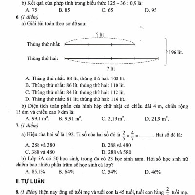 Bộ Đề Kiểm Tra Môn Toán Lớp 5 - (Dùng Kèm SGK Kết Nối Tri Thức Với Cuộc Sống) - HA