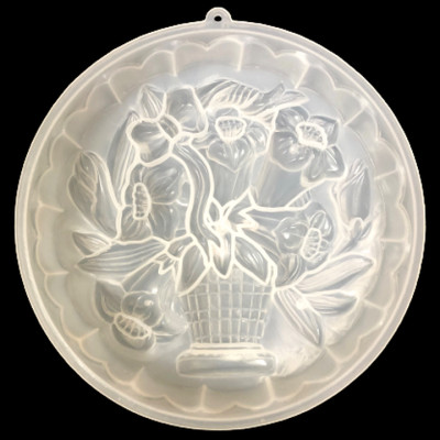 Khuôn rau câu sinh nhật, cưới hỏi giỏ hoa Ly Ly – Khuôn hình tròn loại 20 cm - Mã số 1126