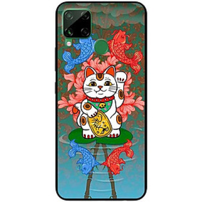 Ốp lưng dành cho Realme C15 mẫu Mèo Và Cá Chép