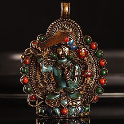 MẶT DÂY CHUYỀN TƯỢNG VĂN THÙ SƯ LỢI BỒ TÁT NEPAL CỔ - PHẬT BẢN MỆNH TUỔI MÃO