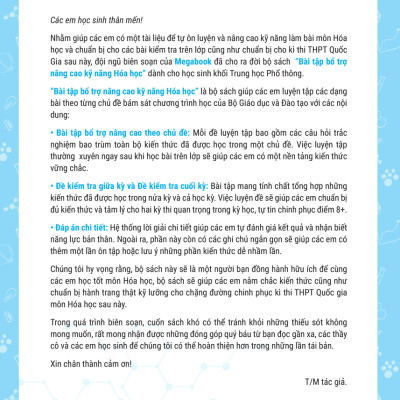 Bài Tập Bổ Trợ Nâng Cao Kỹ Năng Hóa Học Lớp 10 - Tập 1_MEGABOOK