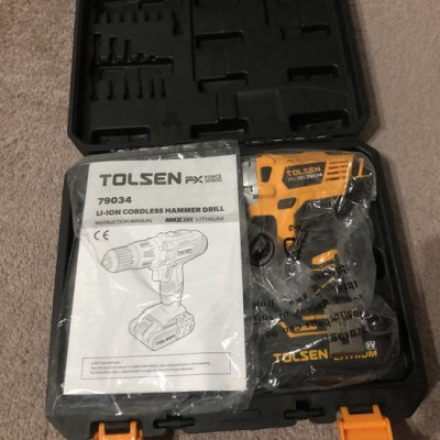 Máy khoan pin 20v công nghiệp Tolsen 79034 (có búa)- Hàng chính hãng
