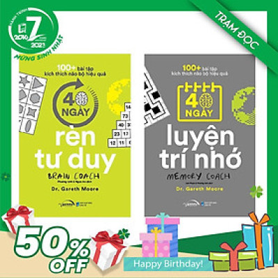 Combo 2 Cuốn:  100+ Bài Tập Kích Thích Não Bộ Hiệu Quả : 40 Ngày Luyện Trí Nhớ + 40 Ngày Rèn Tư Duy