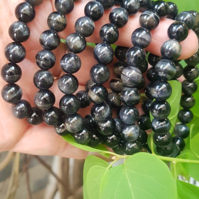 Vòng tay chuỗi đá mắt hổ tự nhiên đen xanh size hạt nhỏ 8mm 21 hạt bóng đẹp cung sanh nữ mệnh thủy mệnh mộc đeo may mắn đá tự nhiên tốt sức khỏe công việc tốt đẹp tài lộc hanh thông xinh tay rẻ đẹp ạ