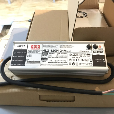 Nguồn LED Driver HLG-120H-24 Meanwell (120W 24V 5A), Hàng chính hãng