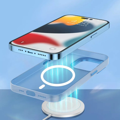 Ốp lưng chống sốc cho iPhone 14 Plus (6.7 inch) hỗ trợ sạc Maqsafe hiệu WIWU PC Ultra-thin Frosted Magnetic Case (mặt lưng nhám mờ, gờ bảo vệ Camera 0.5mm) - hàng nhập khẩu