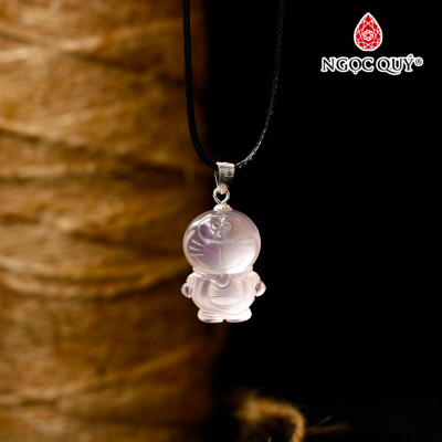 Mặt dây chuyền đoraemon pha lê hồng cao cấp - Ngọc Quý Gemstones