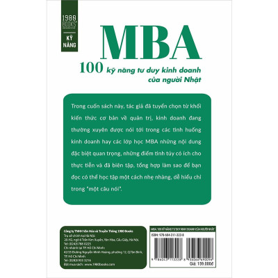 MBA - 100 Kỹ Năng Tư Duy Kinh Doanh Của Người Nhật - Bản Quyền
