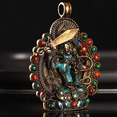 MẶT DÂY CHUYỀN TƯỢNG VĂN THÙ SƯ LỢI BỒ TÁT NEPAL CỔ - PHẬT BẢN MỆNH TUỔI MÃO