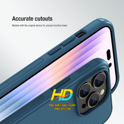 Ốp Lưng Chống Trượt Dành Cho iPhone 14 Pro Chính Hãng Nillkin SUPER FROSTED SHIELD PRO - Hàng Chính Hãng