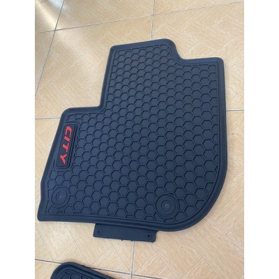 Thảm lót sàn cao su Honda City 2015- 2021- 2022 cao cấp loại đúc dày theo xe mẫu tổ ong chữ đỏ