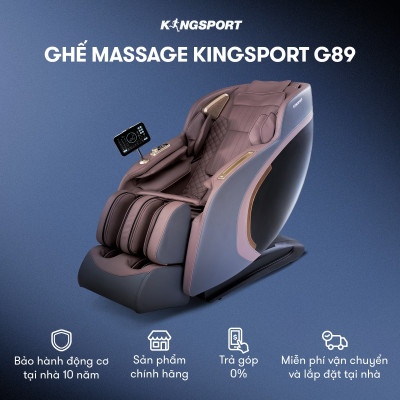 Ghế massage KINGSPORT G89 cao cấp con lăn 3D,chế độ quét cơ thể thông minh, công nghệ lọc khí Ion âm, túi khí xoay bắp chân
