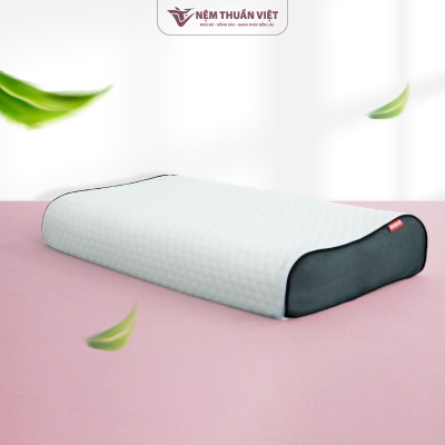 Gối Nằm Cao Su Massage Thuần Việt - Thiết Kế Lượn Sóng, Có Gai Massage, Giảm Đau Vai Gáy Cổ