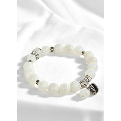 Vòng tay xà cừ trắng phối charm sò biển Ngọc Quý Gemstones