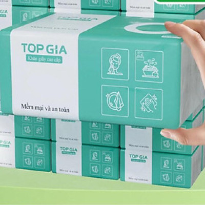 thùng 20 gói giấy rút  Top Gia chữ C 1 gói lớn 100 rút 4 lớp siêu dai và không bị bụi giấy