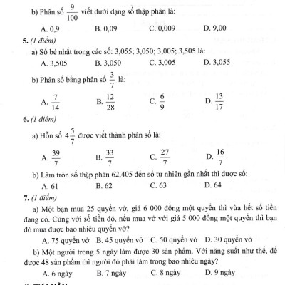 Bộ Đề Kiểm Tra Môn Toán Lớp 5 - (Dùng Kèm SGK Kết Nối Tri Thức Với Cuộc Sống) - HA